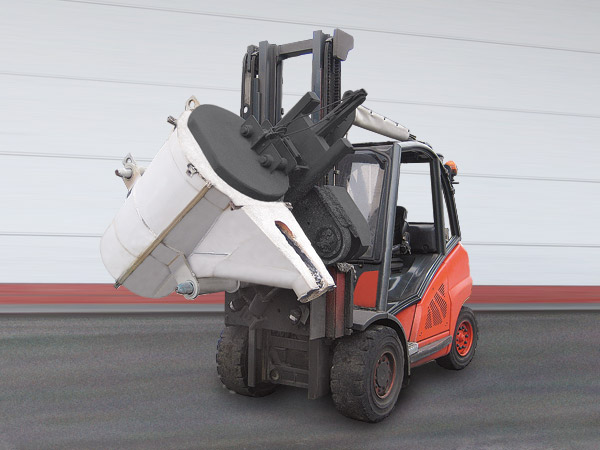 Side tipper with sideshift and hydraulic lid opener