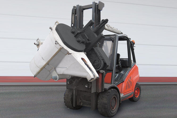 side tipper with sideshift and hydraulic lid opener