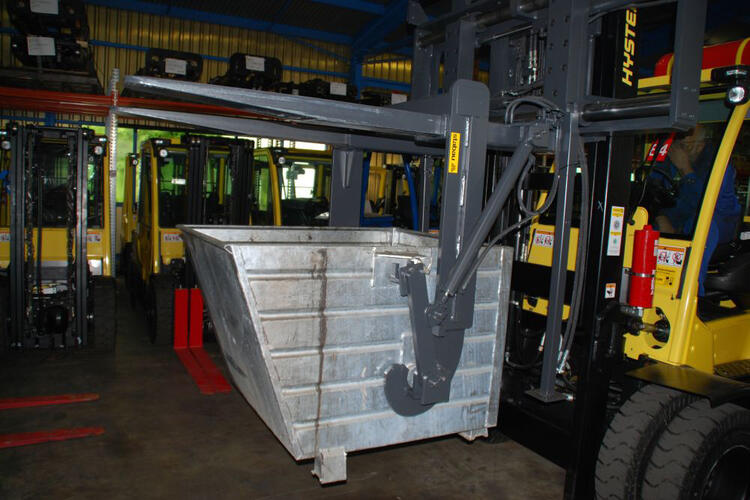 Attachable container tipping device