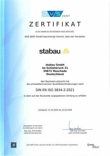 Schweißzertifikat