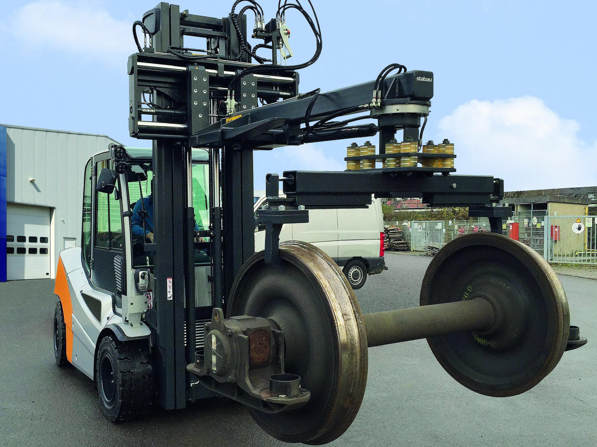 Kranarm mit Schuhaufnahme in Sonderausführung