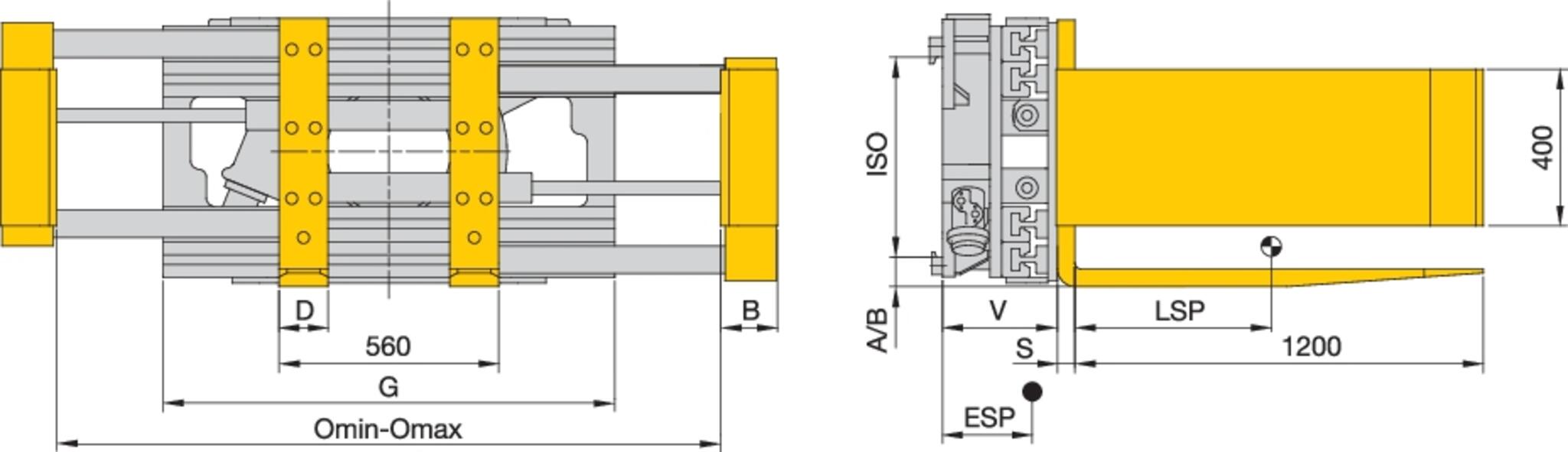 Gitterboxentleergerät für Gabelstapler