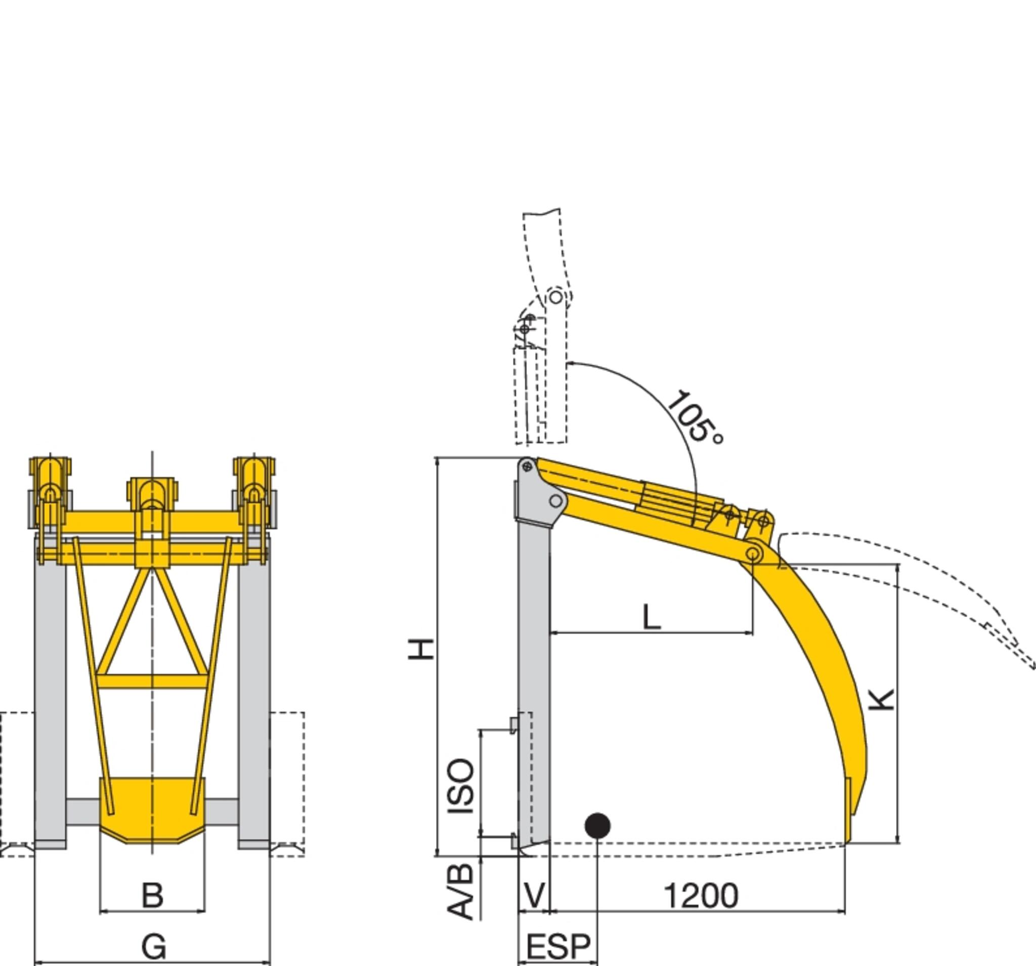 Holzgreifer mit Doppelarm von stabau
