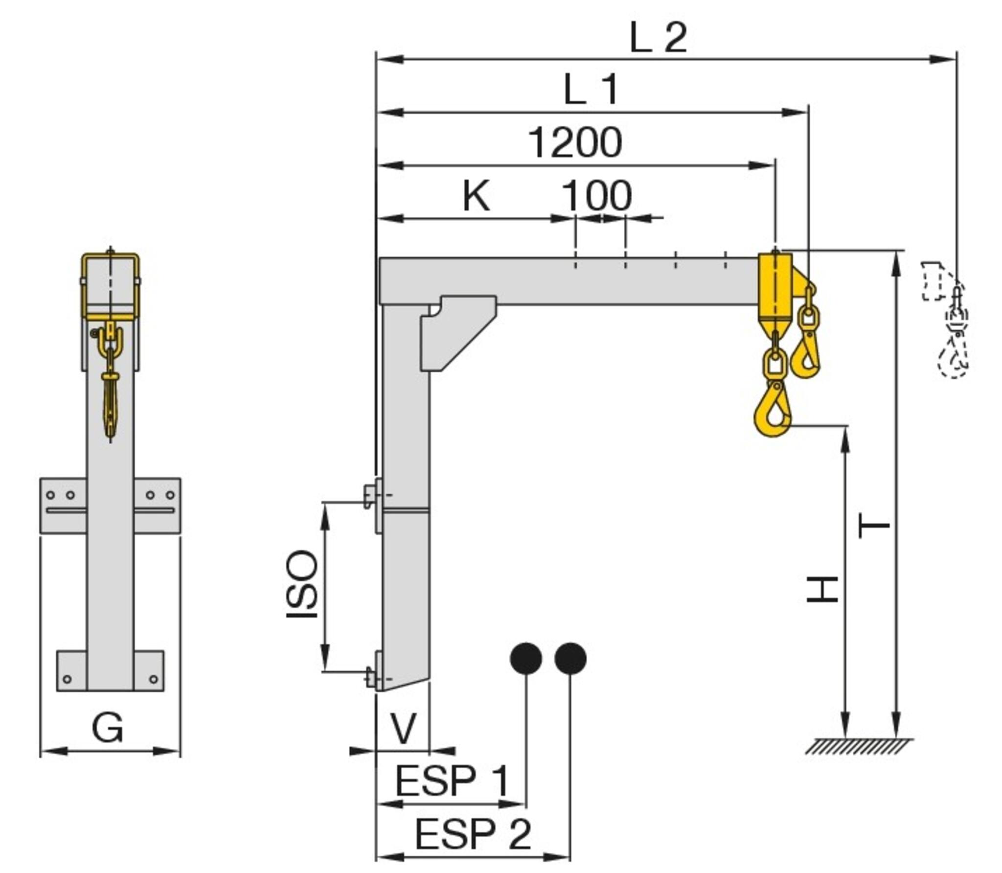 Kranarm teleskopierbar