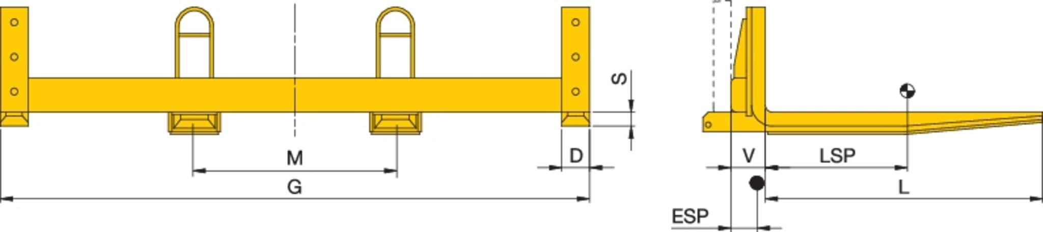Langguttraverse aufsteckbar