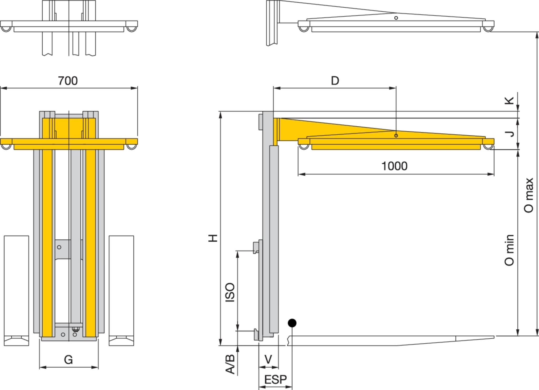 Lasthalter für Gabelstapler Zeichnung stabau