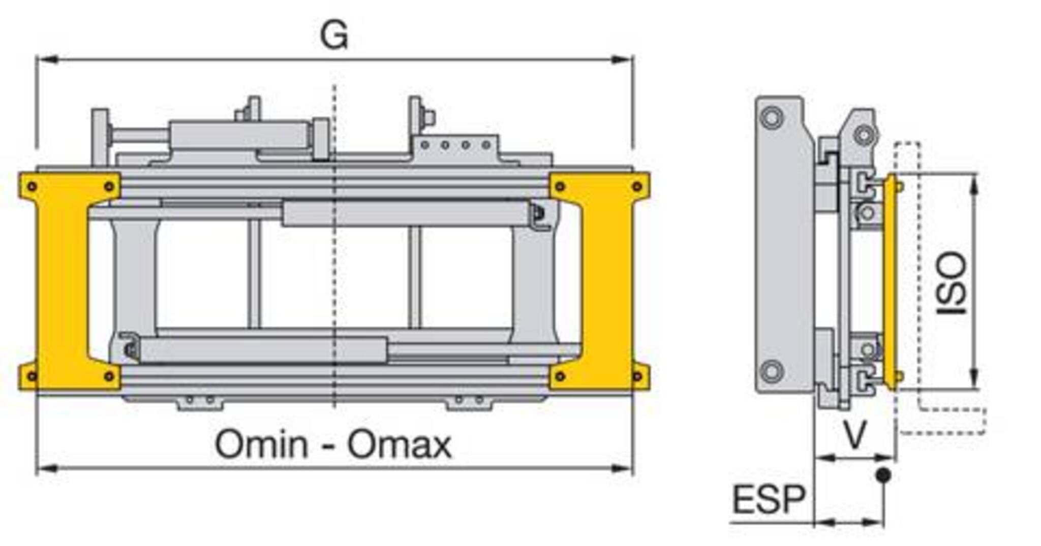 integrierte Zinkenverstellung ZVPVI mit separatem Seitenschub